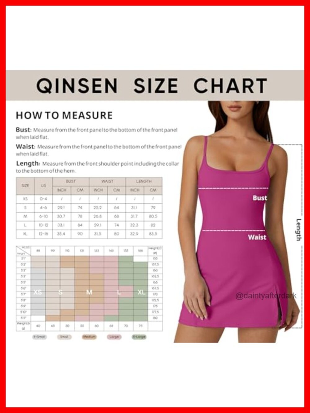 Women's Spaghetti Strap Tennis Dress with Built-in Shorts, Side Slit Athletic - Picture 5 of 5
